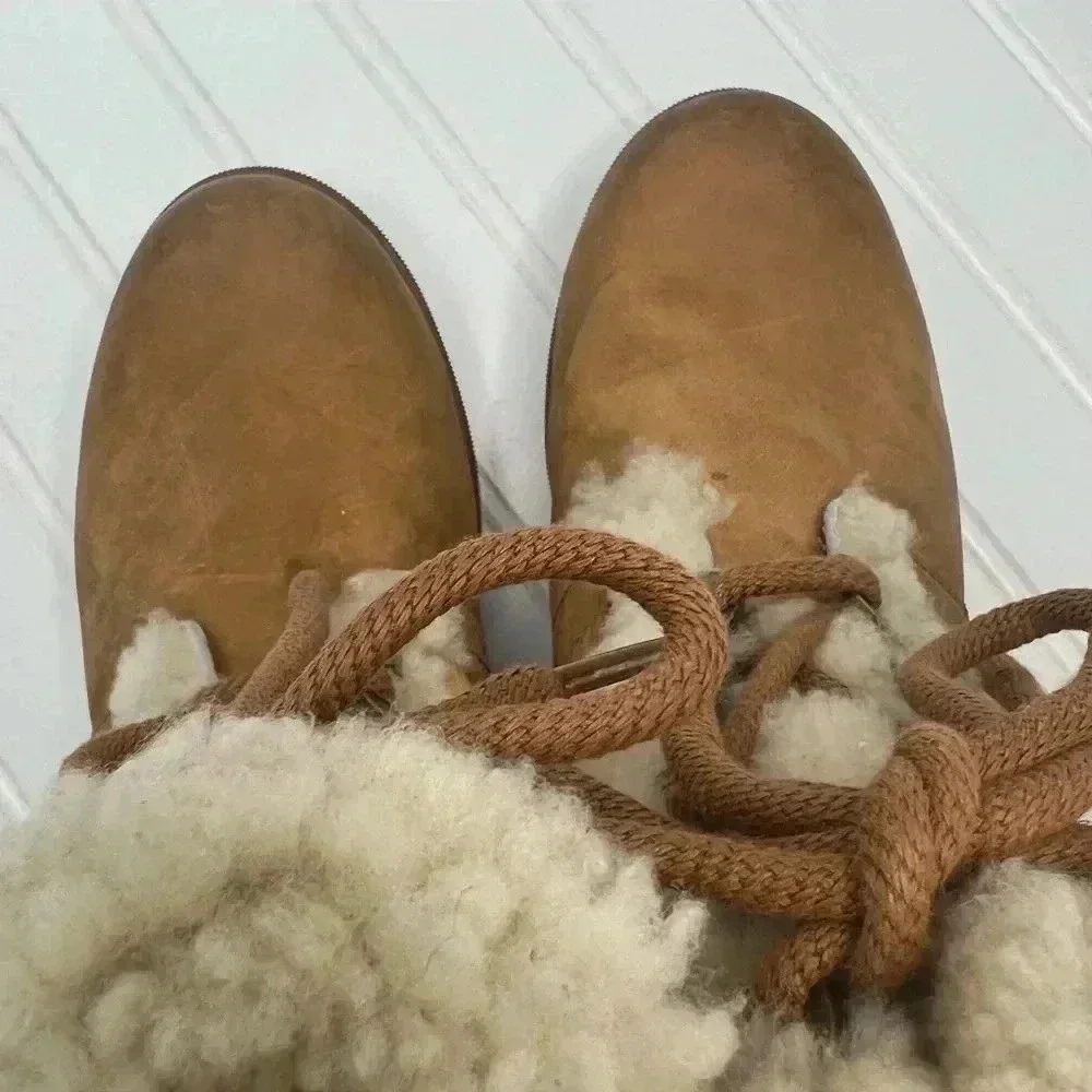 Sorel Women Joan of Arctic‎ Wedge Il Shearling Boot sz 11 Camel